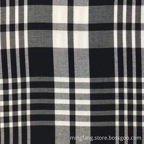 100%Viskosegarn gefärbt feiner Twill -Check -Stoff